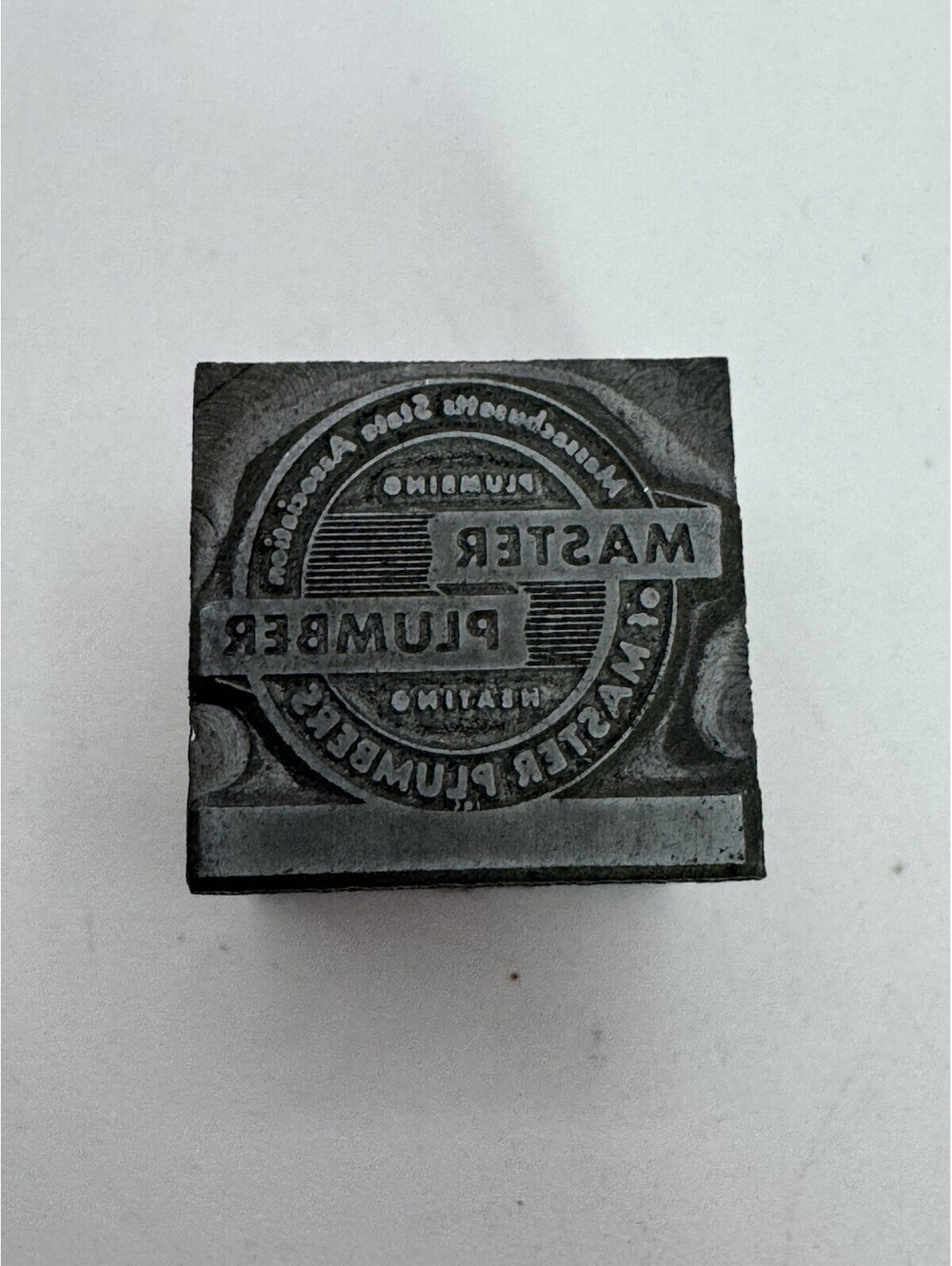 Vintage Massachusetts State Association Master Plumbers Heating Printing Block